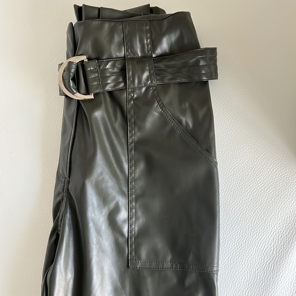 Khaki Leather waist Trouser - Picture 9 of 10